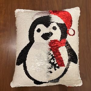 Sequin penguin pillow discount